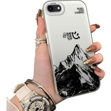 Ucuc iPhone 7/8/se 2020 2022 Uyumlu Sert Akrilik Arka Silikon Kenar Lens Koruma Dağ Deseni Kılıf