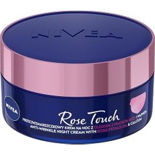 Nıvea Aqua Rose Kırışıklık Karşıtı Gece Yüz Bakım Kremi 50ML, Kalsiyum, Ince Çizgi Görünümü, Sıkı Cilt