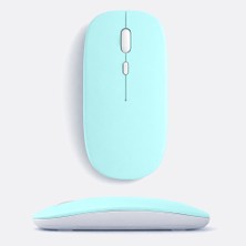 Sneezy MacBook iPad Uyumlu Bluetooth Şarjlı Mouse USB Dongle Şarj Kablosu Dahil Sessiz Ince ve Taşınabilir Turkuaz