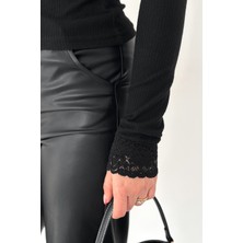 Noa Noa Kadın Dantel Detaylı Nervürlü Bluz – Ivory Grace