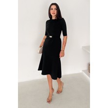 Noa Noa Kadın Kemer Detaylı Midi Elbise – Belted Elegance