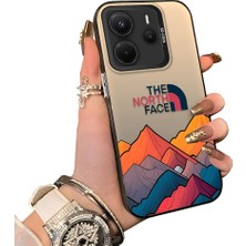 Ucuc Redmi Note 14 4g Uyumlu Sert Akrilik Arka Silikon Kenar Lens Koruma Dağ Deseni Kılıf