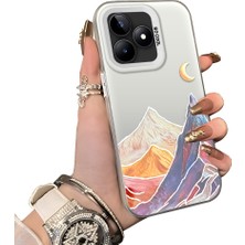 Ucuc Realme C53 Uyumlu Sert Akrilik Arka Silikon Kenar Lens Koruma Ince Desen Kılıf