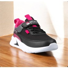 Minicup Kids Ultra Hafif Anatomik Taban Günlük Esnek Kız Spor Ayakkabı Siyah Fuşya