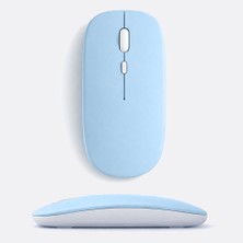 Sneezy MacBook iPad Uyumlu Bluetooth Şarjlı Mouse USB Dongle Şarj Kablosu Dahil Sessiz Ince ve Taşınabilir Mavi