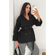 Noa Noa Kadın Kemerli Çift Düğmeli Trençkot – Timeless Form