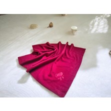 Feyza Design Vişne Rengi Polar Kedi Köpek Pati Desenli Sıcak Battaniye