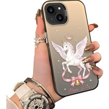 Ucuc iPhone 13 Uyumlu Sert Akrilik Arka Silikon Kenar Lens Koruma Ince Desen Kılıf