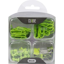 Cubbiegökkuşağı 4'lü Kutu Ataş Raptiye Seti, Yeşil