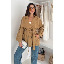 Noa Noa Kadın Kemerli Çift Düğmeli Trençkot – Timeless Form