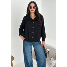 Noa Noa Kadın Pile Detaylı Düğmeli Ceket – Structure Mood