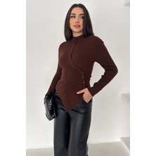 Noa Noa Kadın Asimetrik Düğme Detaylı Bluz – Diagonal Soft