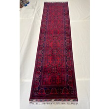 El Dokuma Orijinal Afgan Halı Bilicik Desenli 3 Metre Yolluk Kök Boya