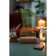 PremiumPort 3D Minecraft Gece Lambası, 16 Renkli LED Işığı ile Şık Dekorasyon