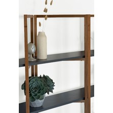 Unboxdeco Shelfish Ceviz Ahşap Iskeletli Antrasit Raf, Düzenleyici