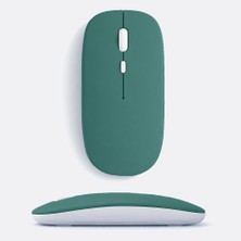 Sneezy MacBook iPad Uyumlu Bluetooth Şarjlı Mouse USB Dongle Şarj Kablosu Dahil Sessiz Ince ve Taşınabilir Haki