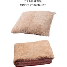 Feyza Design Kedi Uyku Seti, Yumuşak Battaniye ve Minderi, Konforlu Dinlenme Alanı