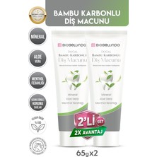 BioBellinda Doğal Bambu Karbonlu Dişlerinizi Pak Beyazlatan Diş Macunu 65 G (2li Set)