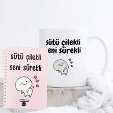 PremiumPort Çilekli Sütlü Tasarımlı Konuşan Ajanda ve Kupa Seti