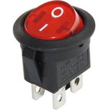 Maroces MR-131-4 Yuvarlak Kırmızı Işıklı Anahtar On-Off 4 Bacaklı