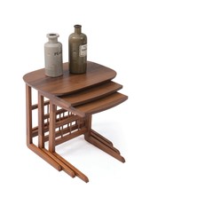 Ceviz Rengi 3'lü Zigon Sehpa