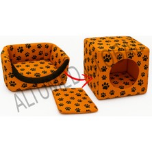 Feyza Design Çok Fonksiyonlu Kedi ve Köpek Yatağı 40X40CM, Rahat ve Şık Tasarım