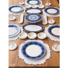 Rossev Porselen Kahvaltı Takımı Blue Banube 41 Parça 6 Kişilik