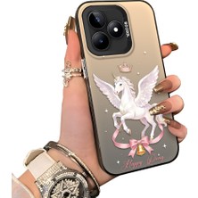 Ucuc Realme Note 50 Uyumlu Sert Akrilik Arka Silikon Kenar Lens Koruma Ince Desen Kılıf