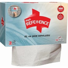Saf Kağıt Reference El Yüz Havlusu 2 Katlı 100'LÜ 24 Paket Mavi