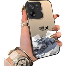 Ucuc Mi 13T Pro/mi 13T Uyumlu Sert Akrilik Arka Silikon Kenar Lens Koruma Kar Dağı Deseni Kılıfı