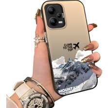 Ucuc Redmi Note 12 5g Uyumlu Sert Akrilik Arka Silikon Kenar Lens Koruma Kar Dağı Deseni Kılıfı