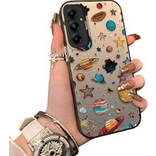 Ucuc Samsung Galaxy A05S Uyumlu Sert Akrilik Arka Silikon Kenar Lens Koruma Dış Mekan Deseni Kılıfı