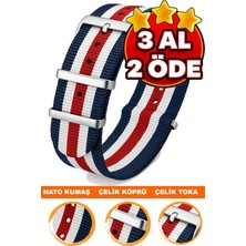 18MM-20MM-22MM-24MM Saatlerle Uyumlu Nato Kumaş Tekstil Saat Kordonu Kayışı Nato-Model-10