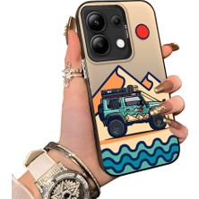 Ucuc Redmi Note 13 4g Uyumlu Sert Akrilik Arka Silikon Kenar Lens Koruma Off-Road Deseni Kılıf
