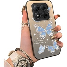 Ucuc Poco X7 5g Uyumlu Silikon Kenar Sert Arka Anti Düşme Kılıfı Kelebek Desenli