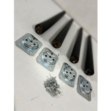 Cangul Ahşap 30 cm Siyah Konik Ayak 4 Adet