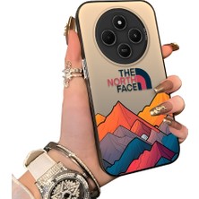 Ucuc Redmi 14C Uyumlu Sert Akrilik Arka Silikon Kenar Lens Koruma Dağ Deseni Kılıf