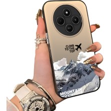 Ucuc Redmi 14C 4g Uyumlu Sert Akrilik Arka Silikon Kenar Lens Koruma Kar Dağı Deseni Kılıfı