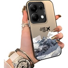 Ucuc Redmi Note 13 Pro 4g Uyumlu Sert Akrilik Arka Silikon Kenar Lens Koruma Kar Dağı Deseni Kılıfı