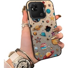 Ucuc Redmi 9c Uyumlu Sert Akrilik Arka Silikon Kenar Lens Koruma Dış Mekan Deseni Kılıfı