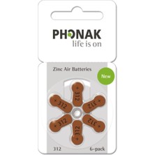 Phonak Işitme Cihazı Pili 312 No