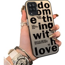 Ucuc Samsung Galaxy A12/M12 Uyumlu Silikon Kenar Sert Arka Anti Düşme Kılıfı Moda Öğeleri