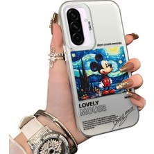 Ucuc Samsung Galaxy A36 Uyumlu Sert Akrilik Arka Silikon Kenar Lens Koruma Mickey Mouse Kılıf