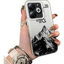 Ucuc Tecno Spark 20C Uyumlu Sert Akrilik Arka Silikon Kenar Lens Koruma Dağ Deseni Kılıf