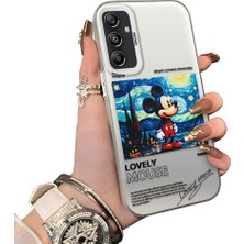 Ucuc Samsung Galaxy M34 5g Uyumlu Sert Akrilik Arka Silikon Kenar Lens Koruma Mickey Mouse Kılıf