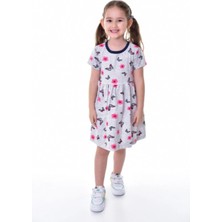 Buufuu Kız Çocuk Yazlık Kısa Kol Baskılı Elbise