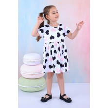 Buufuu Kız Çocuk Yazlık Kısa Kol Baskılı Elbise