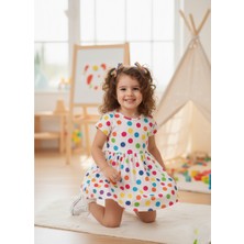 Buufuu Kız Çocuk Yazlık Kısa Kol Baskılı Elbise