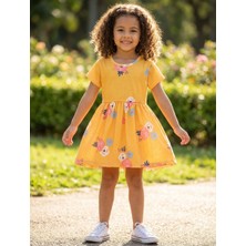 Buufuu Kız Çocuk Yazlık Kısa Kol Baskılı Elbise