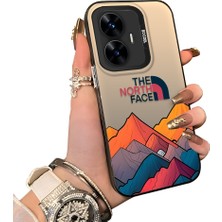 Ucuc Realme C55 Uyumlu Sert Akrilik Arka Silikon Kenar Lens Koruma Dağ Deseni Kılıf